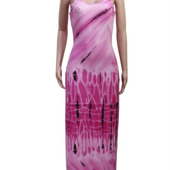 Pink Tie-Dye Maxi Dresses - Picture 2 of 6